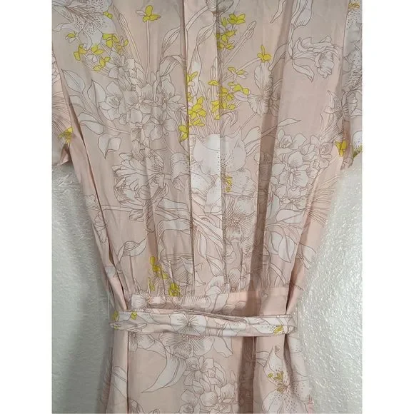 NWT Reiss Women's Floral Carlotta Tie Waist Flippy Blush Mini Dress Size 12 - Picture 12 of 12